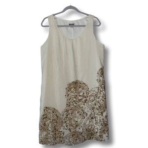 J. Jill Ivory Silk Blend Sleeveless Shift Dress Cotton/silk blend fabric Ivory w